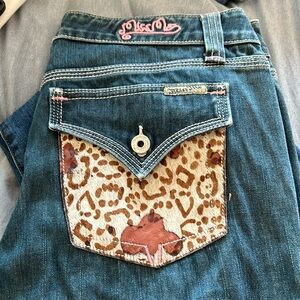 Miss me, western pockets boot cut